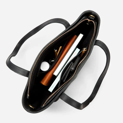 Fold Peak Black Crossbody Tote Bag