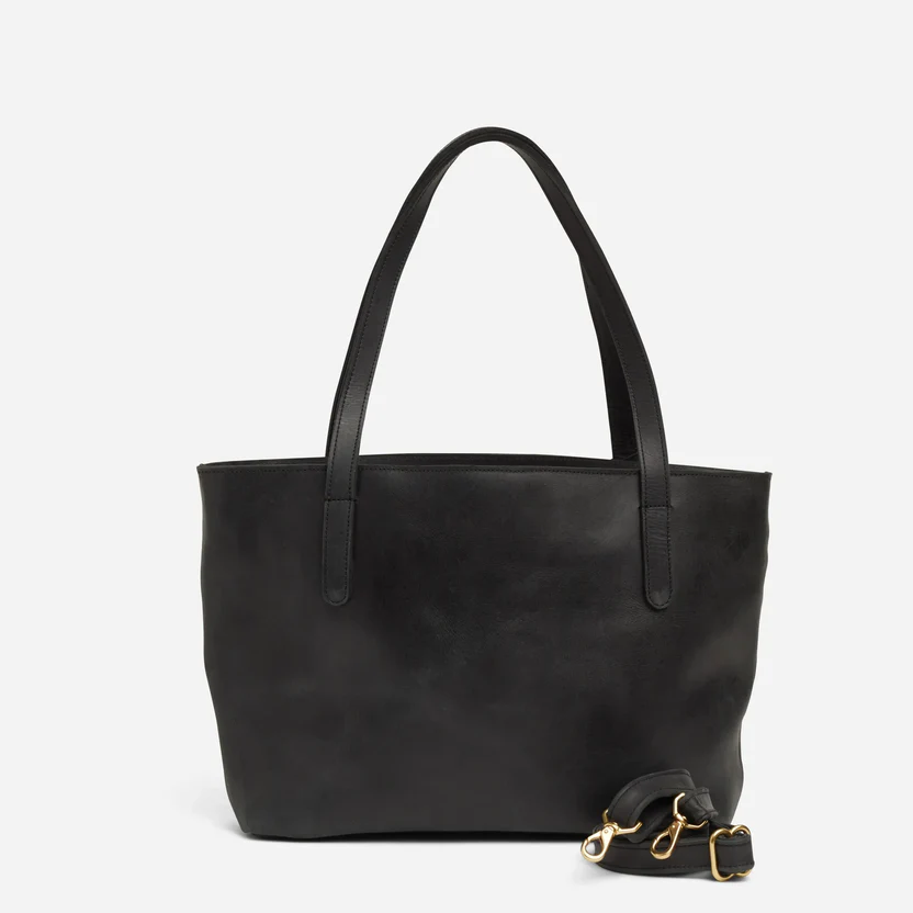 Fold Peak Black Crossbody Tote Bag