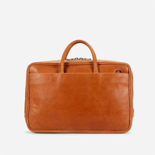 Brentwood Structured Leather Work Bag with Professional Carry Design