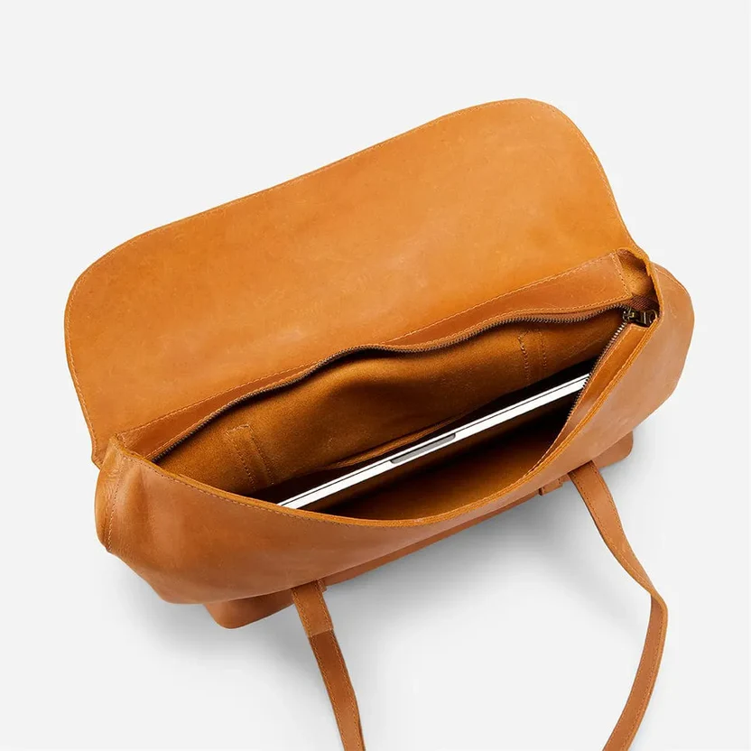Fold Peak Rust Brown Tote Bag